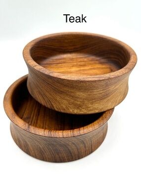 2 Genuine Teak Salad Bowls. Made in Thailand. By Winsome Wood